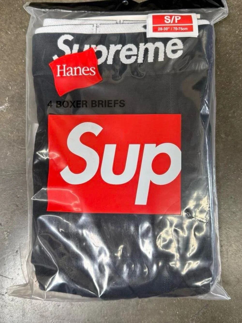 Supreme x Hanes Black Boxer Briefs with White Logo - Pack of 4